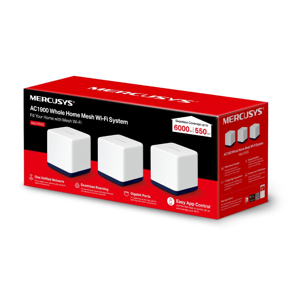 AC1900 Whole Home Mesh Wi-Fi System, Halo H50G(3-Pack)