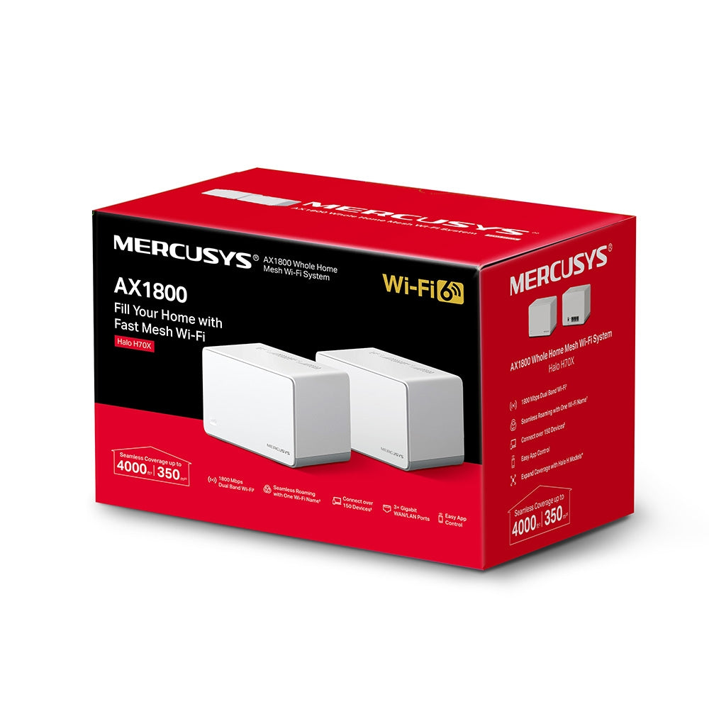 AX1800 Whole Home Mesh Wi-Fi 6 System, Halo H70X(2-pack)