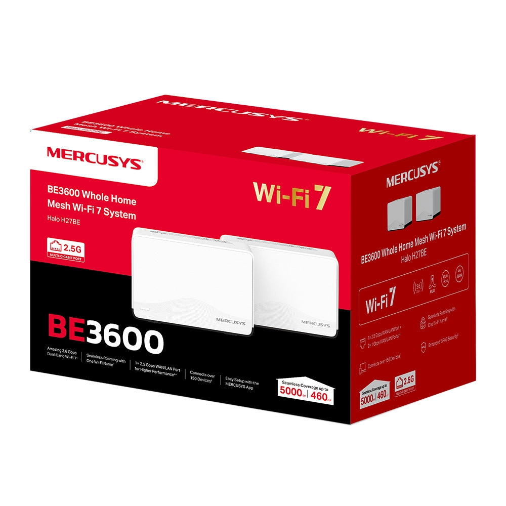 BE3600 Whole Home Mesh Wi-Fi 7 System, Halo H27BE(2-pack)