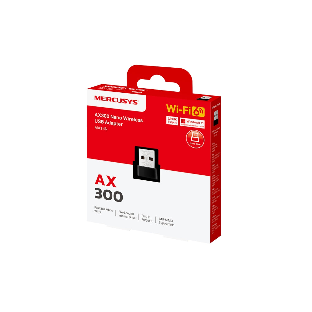 AX300 Nano Wireless USB Adapter, MA14N(2-pack)