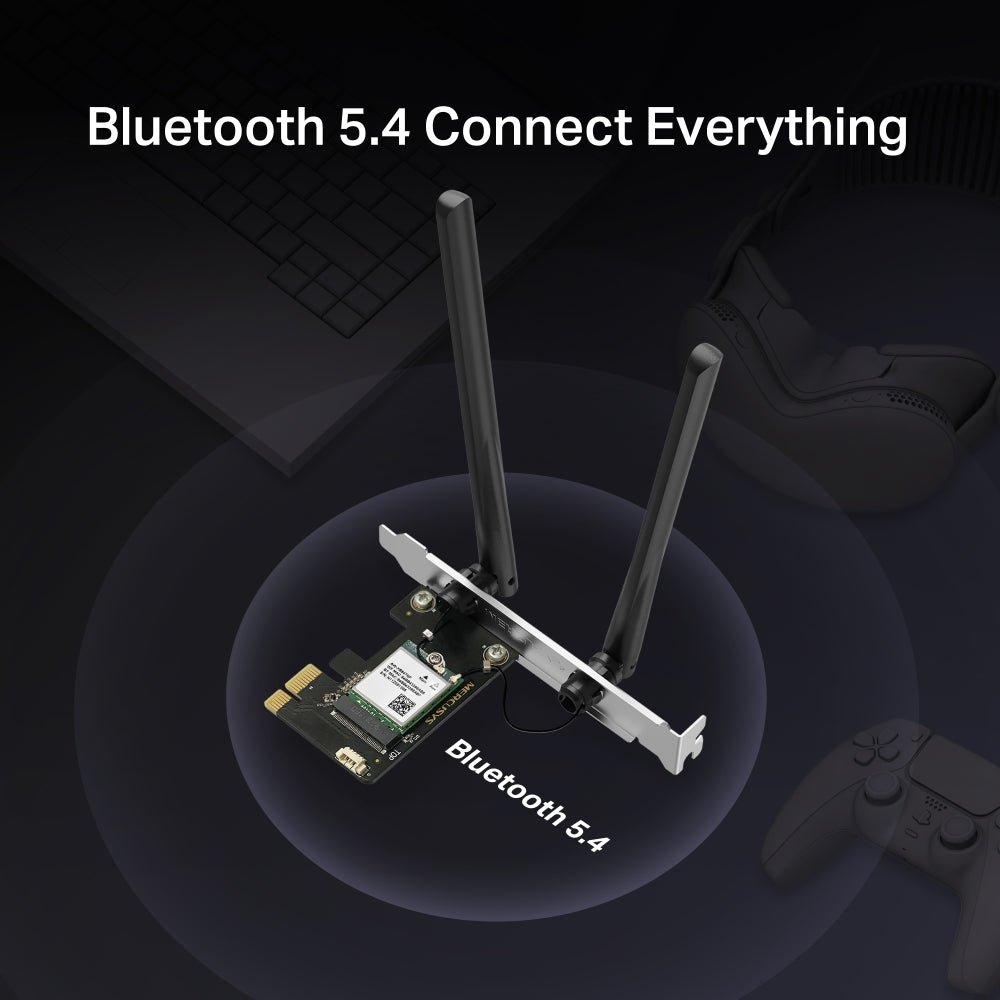 AX1800 Wi-Fi 6 Bluetooth 5.4 PCIe Adapter, MA70XE