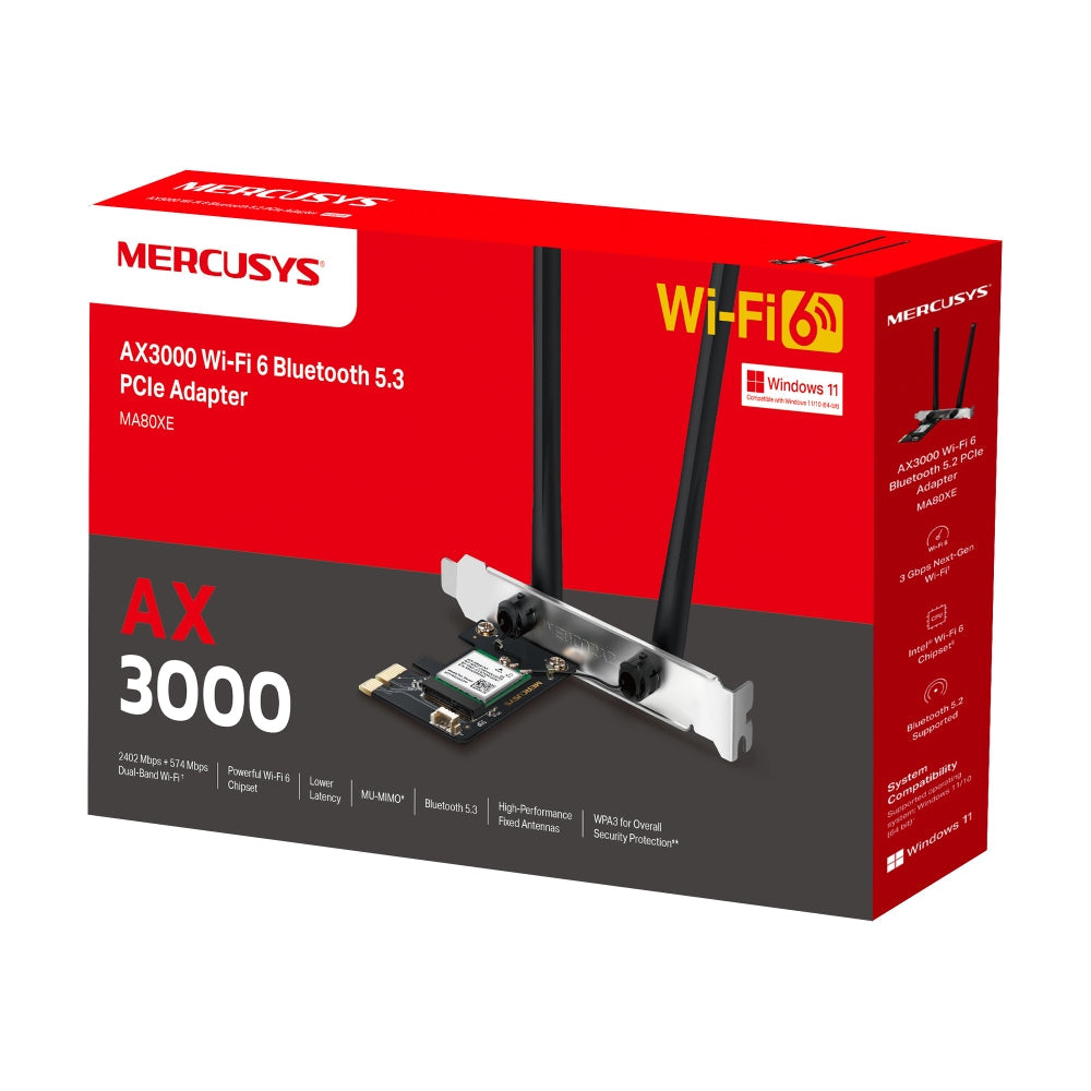 AX3000 Wi-Fi 6 Bluetooth 5.2 PCIe Adapter, MA80XE