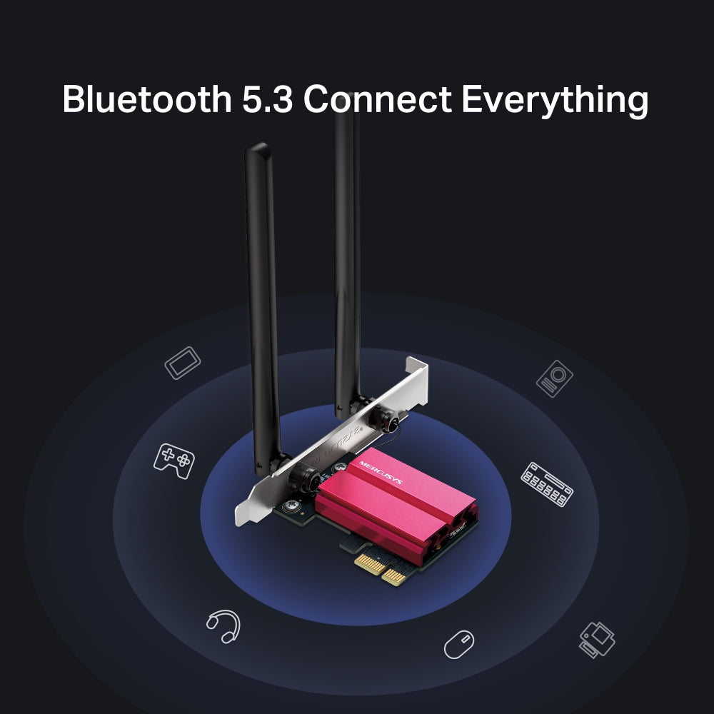 AXE5400 Wi-Fi 6E Bluetooth 5.2 PCIe Adapter, MA86XE