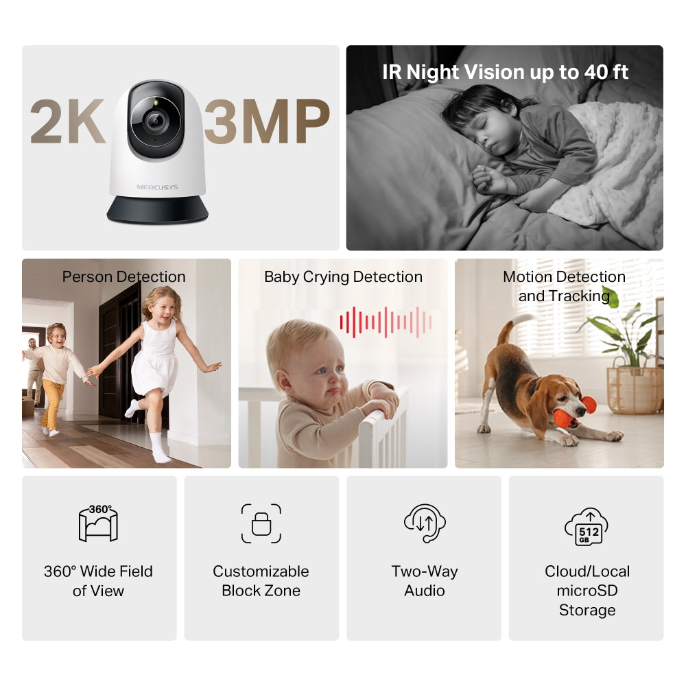 MC210 | Pan/Tilt Home Security Wi-Fi Camera