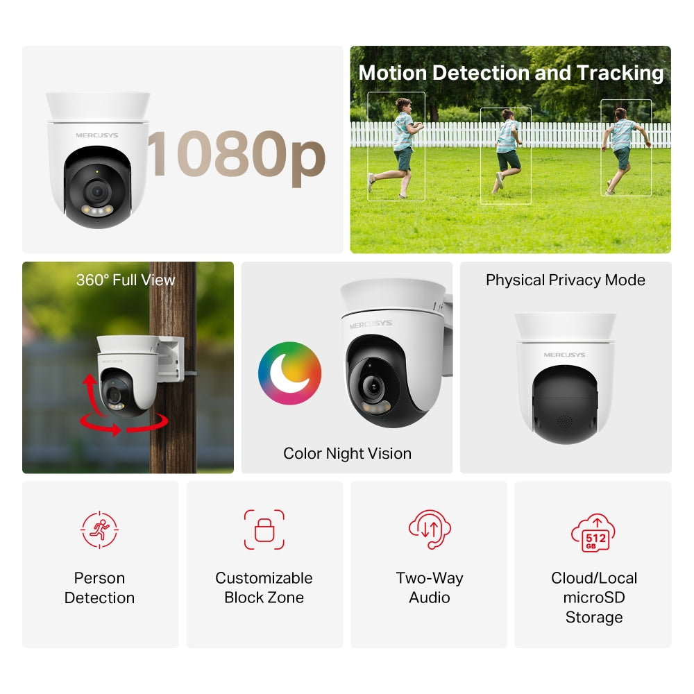 MC500 | Outdoor Pan/Tilt Security Wi-Fi Camera