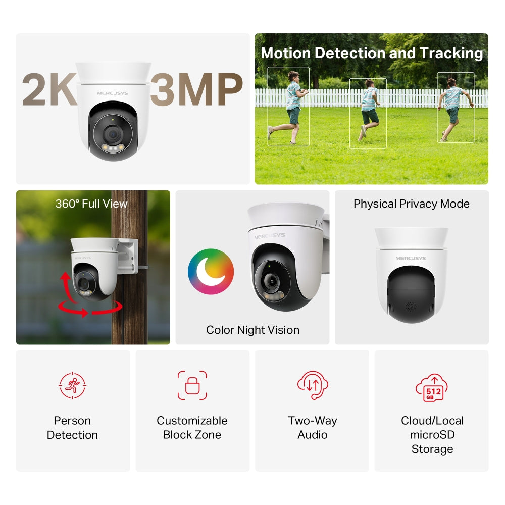 MC510 | Outdoor Pan/Tilt Security Wi-Fi Camera