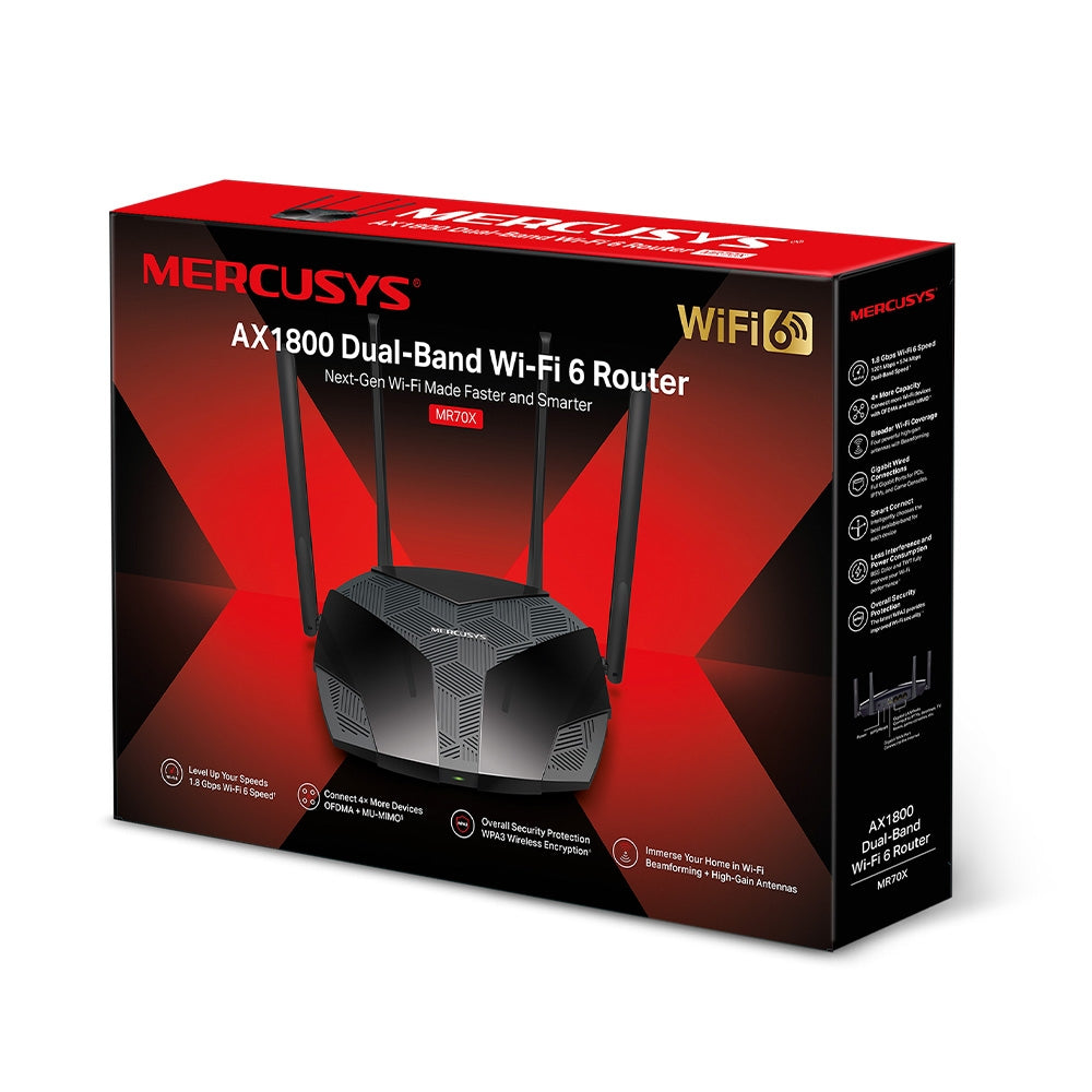AX1800 Dual-Band Wi-Fi 6 Router, MR70X
