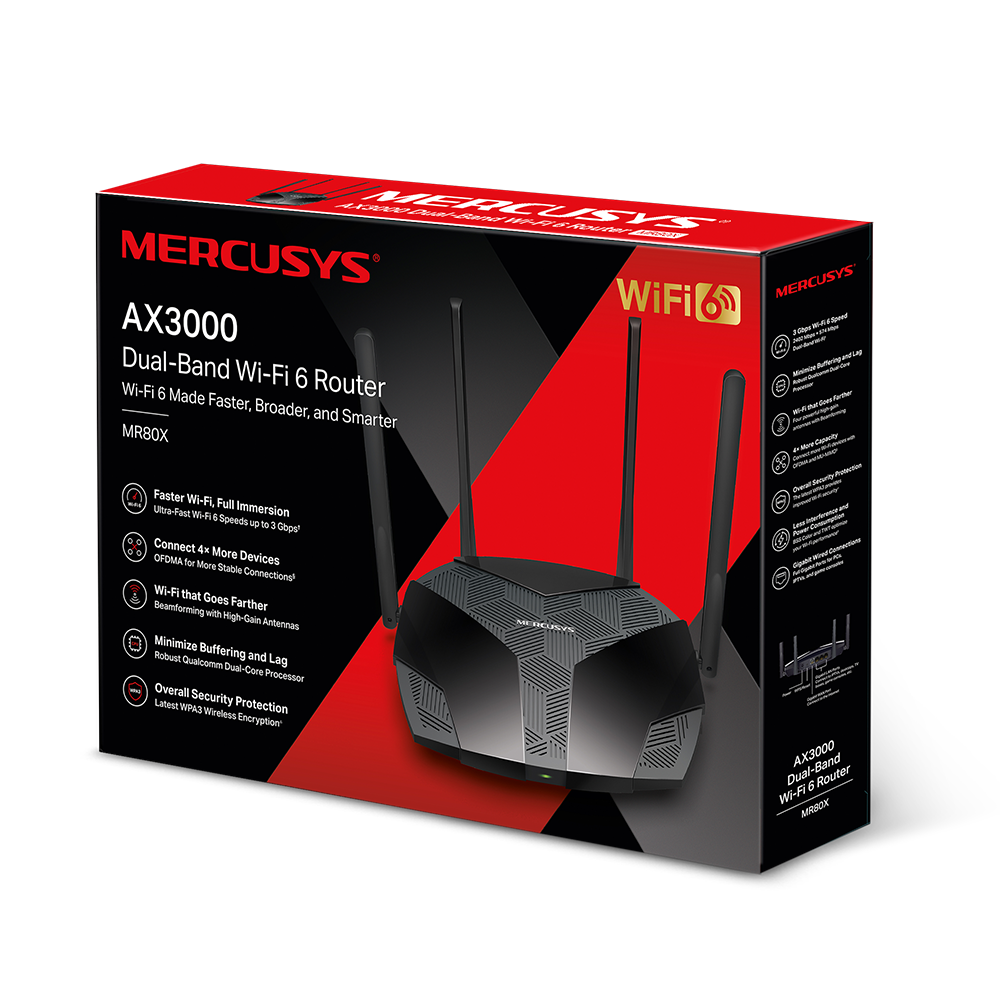 AX3000 Dual-Band Wi-Fi 6 Router, MR80X