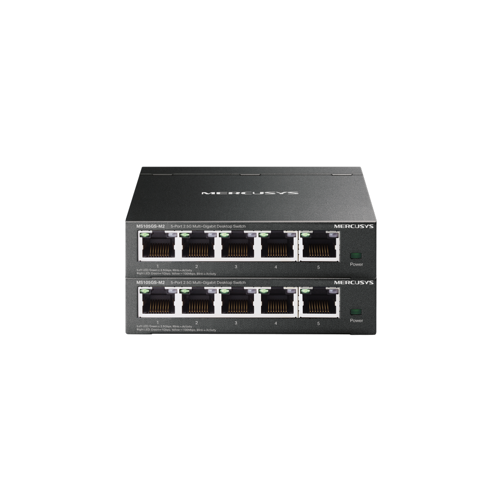 MS105GS-M2(2-pack) | 5-Port 2.5G Multi-Gigabit Desktop Switch
