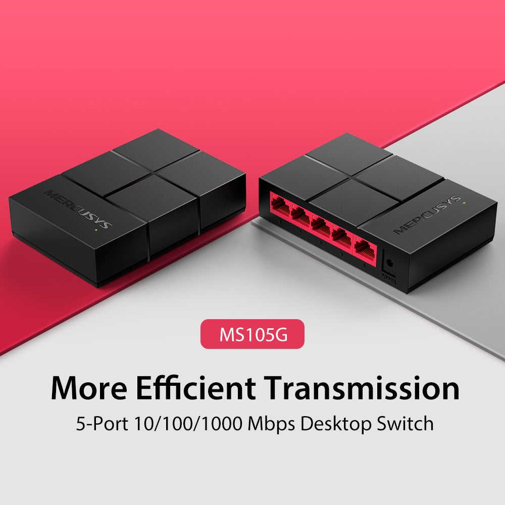 5-Port 10/100/1,000 Mbps Desktop Switch, MS105G