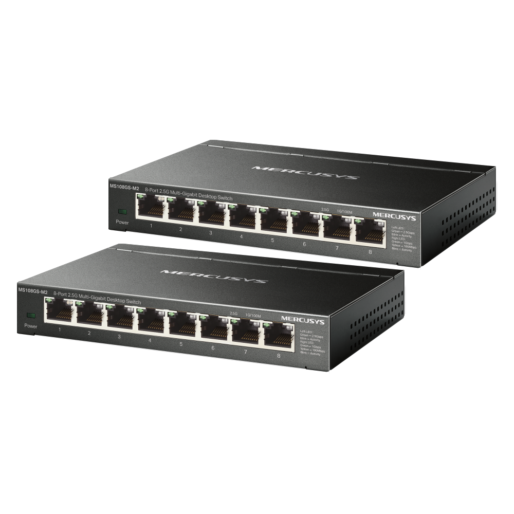 MS108GS-M2(2-pack) | 8-Port 2.5G Multi-Gigabit Desktop Switch
