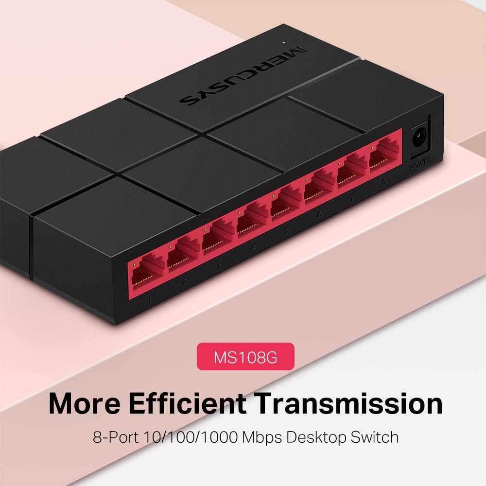 8-Port 10/100/1,000 Mbps Desktop Switch, MS108G(2-pack)