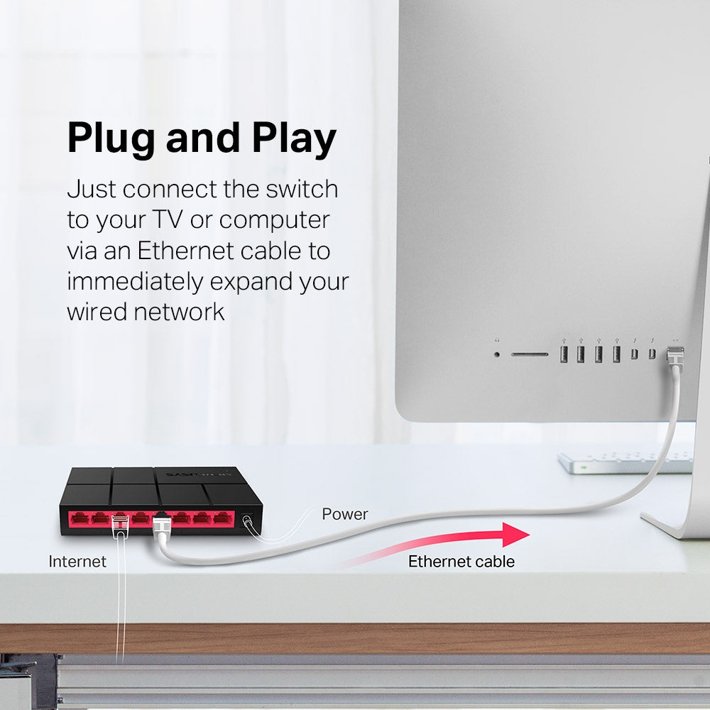 8-Port 10/100/1,000 Mbps Desktop Switch, MS108G
