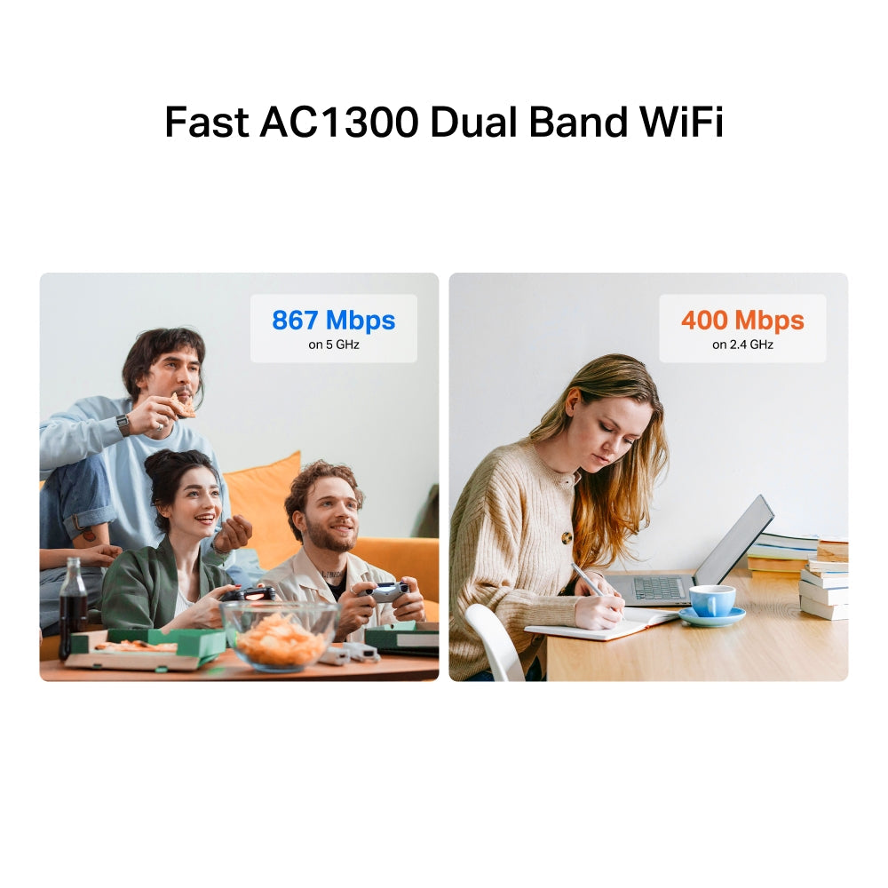 AC1300 High-Gain Wireless Dual Band USB Adapter, MA32H(2-pack)