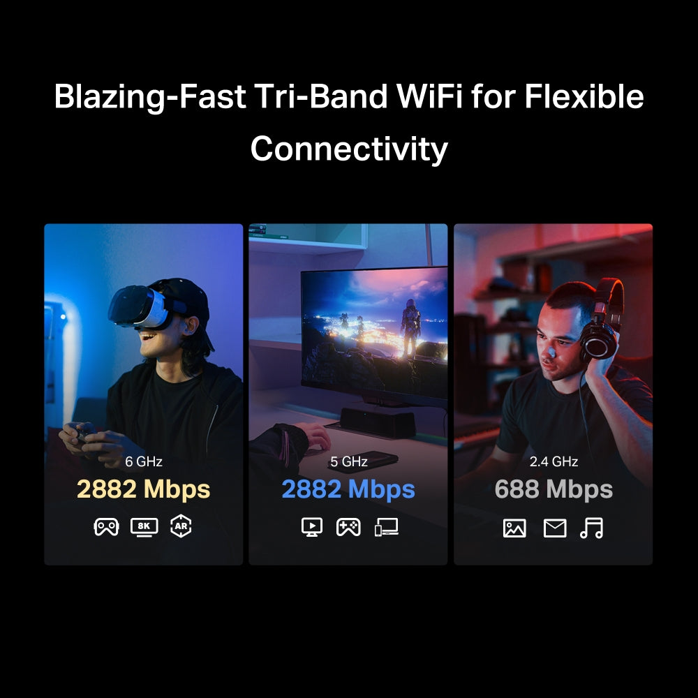 Mercusys BE6500 WiFi 7 MA37BE Tri-Band Adapter + MR37BE Dual Band Router