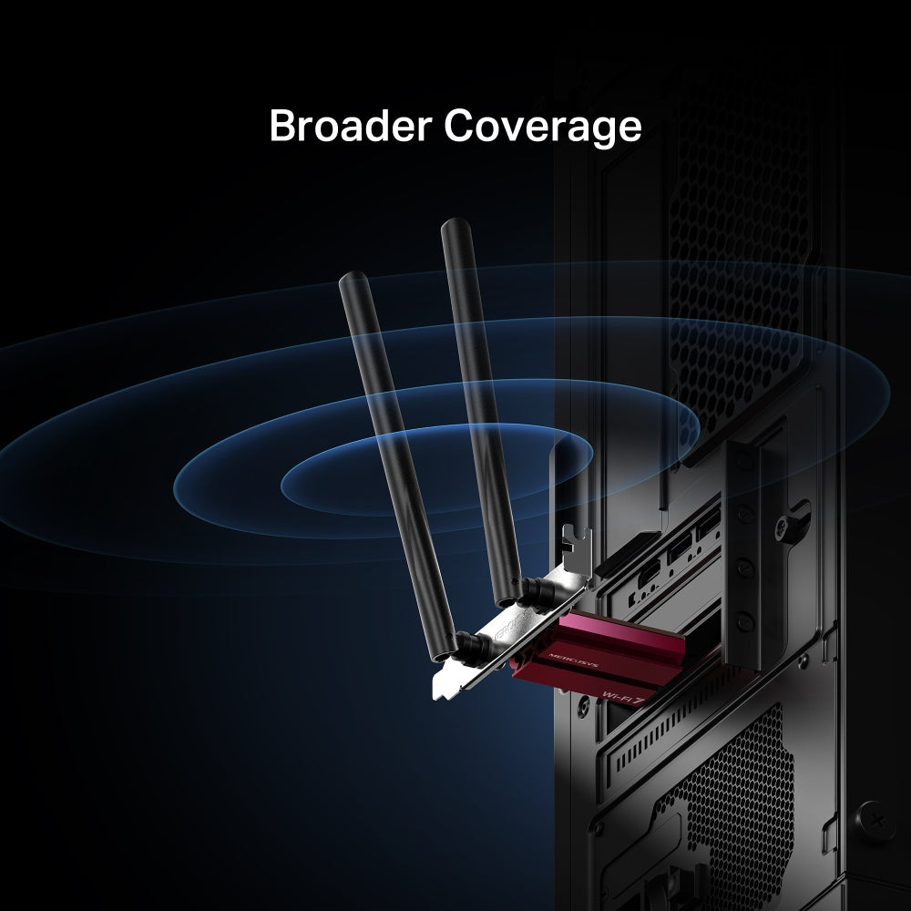 Mercusys BE6500 WiFi 7 MA37BE Tri-Band Adapter + MR37BE Dual Band Router