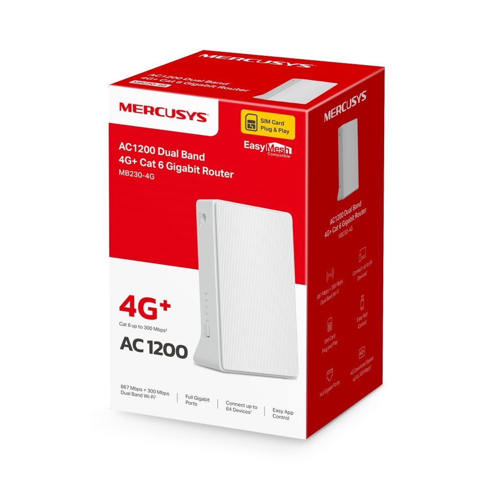 4G+ Cat6 AC1200 Wireless Dual Band Gigabit Router, MB230-4G