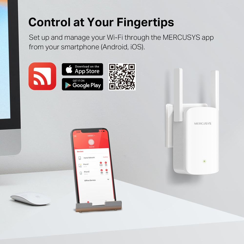 AX1500 Wi-Fi 6 Range Extender, ME60X