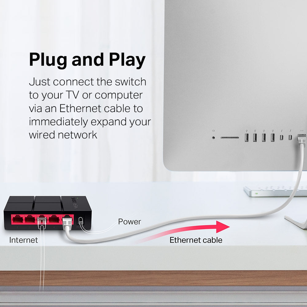5-Port 10/100/1,000 Mbps Desktop Switch, MS105G