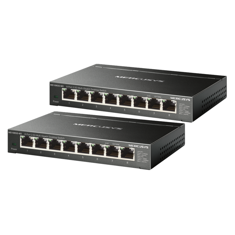 MS108GS-M2(2-pack) | 8-Port 2.5G Multi-Gigabit Desktop Switch