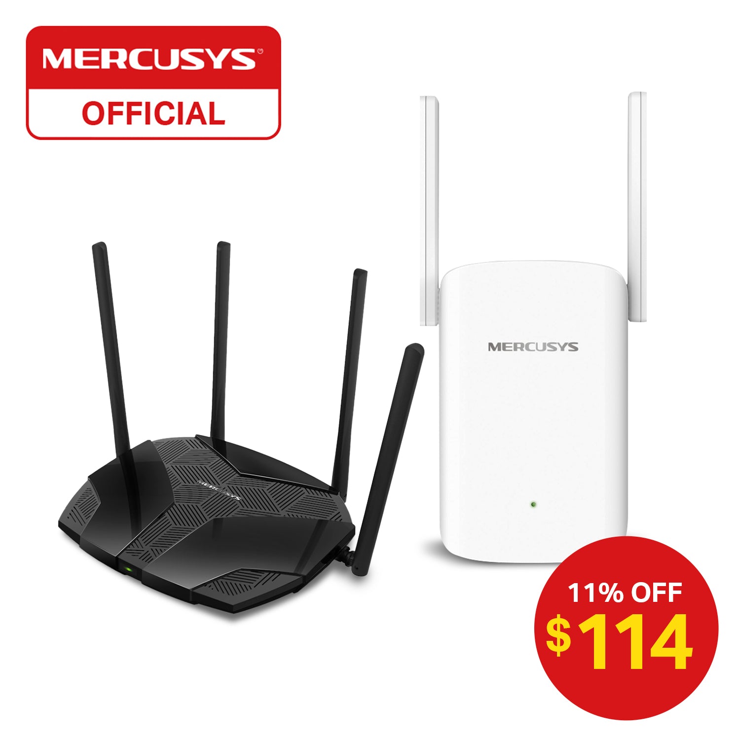 Mercusys MR70X AX1800 Dual Band WiFi 6 Router + ME60X AX1500 Range Extender