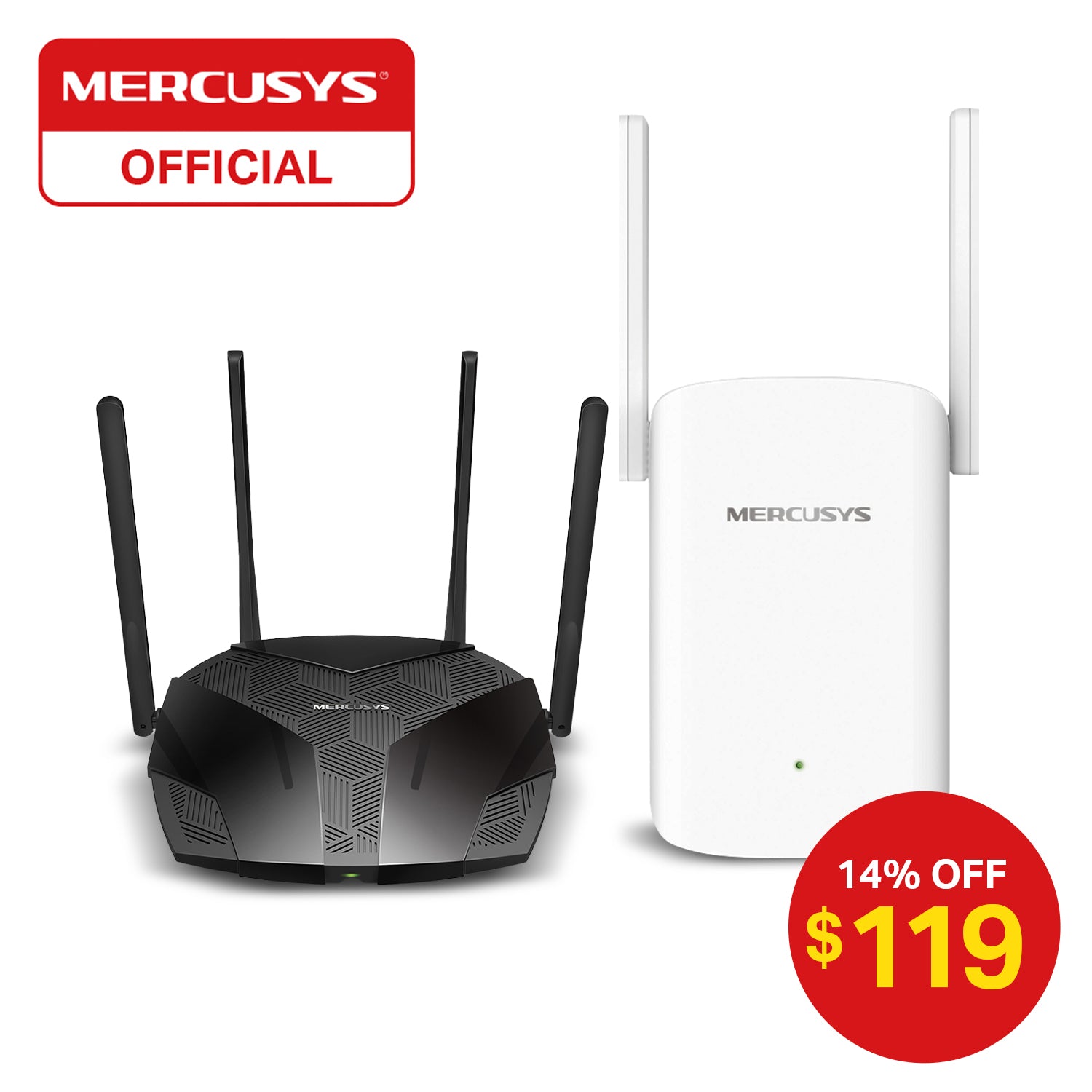 Mercusys MR80X AX3000 Dual Band Wi-Fi 6 Router + ME60X AX1500 Range Extender